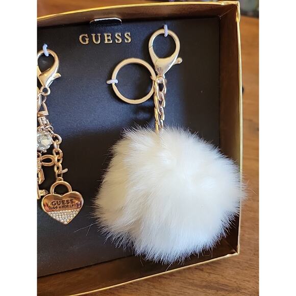 Guess White Furry Keychain Set - Picture 3 of 8